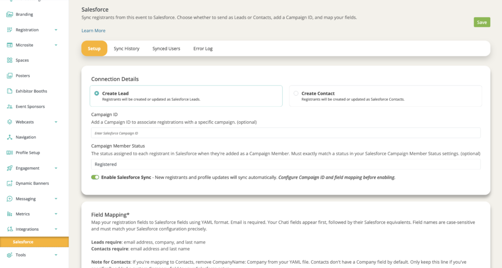 Salesforce configuration